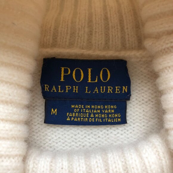 Polo Ralph Lauren Italian Merino Wool 3/4 Sleeve Turtleneck Sweater Size M - Picture 6 of 8
